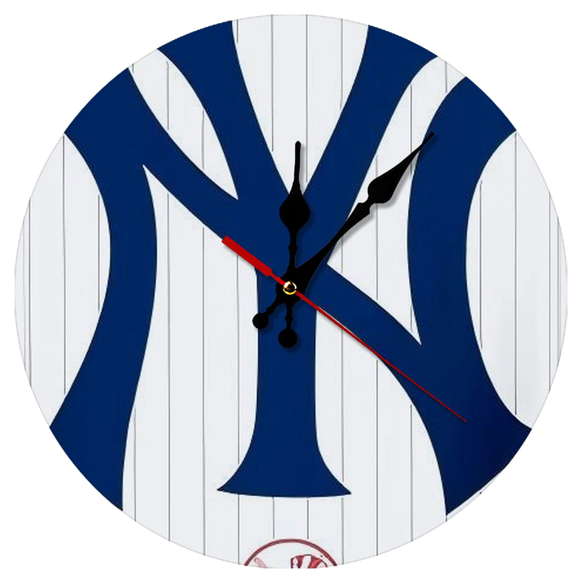 New York Yankees 134 Silent Round Wall Clock – Modern & Stylish DIY Design, Durable Wood Construction, Easy To Install – Perfect For Office, Bedroom, Living Room, And More